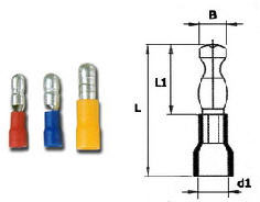 T.LUG F-2.5B หัวเสียบตัวผู่ รุ่นกลมหุ้ม (สีน้ำเงิน)
