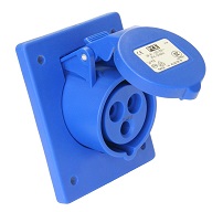 PCE เต้ารับแบบฝังทรงเฉียงชนิดกันฝุ่น FLANGED SOCKET SLOPING 