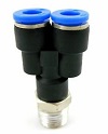 SANG-A สามทางวายเกลียวนอก Y SHAPED PUSH-IN FITTING